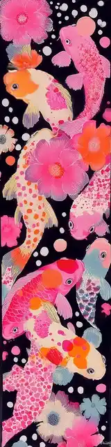 Free printable fish bookmark featuring a dotted school of fish